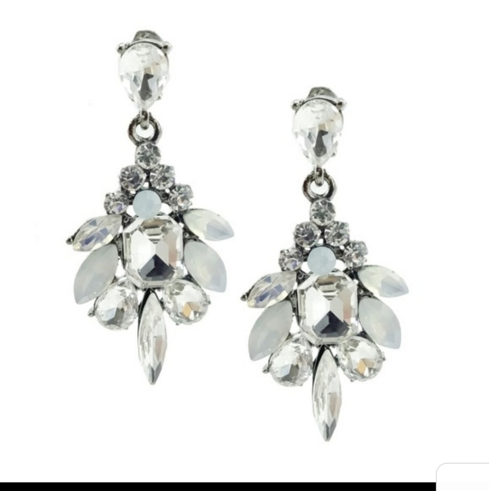 Teardrop Deco Style Crystal Earrings